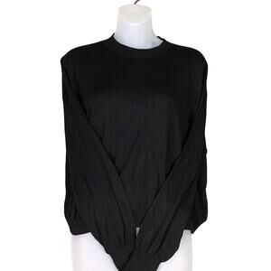 BP Black Sweater Long Sleeve Size Medium Crew Neck Lightweight Crop Length